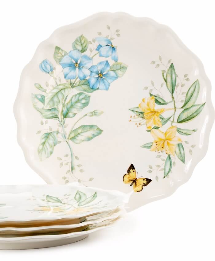 Lenox Buttterfly Meadow Set of 4 Melamine Dinner Plates